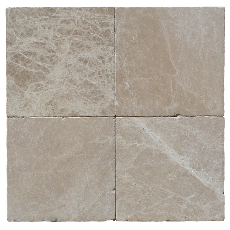 16x16 Emperador Light Tumbled Marble Tile (1/2)
